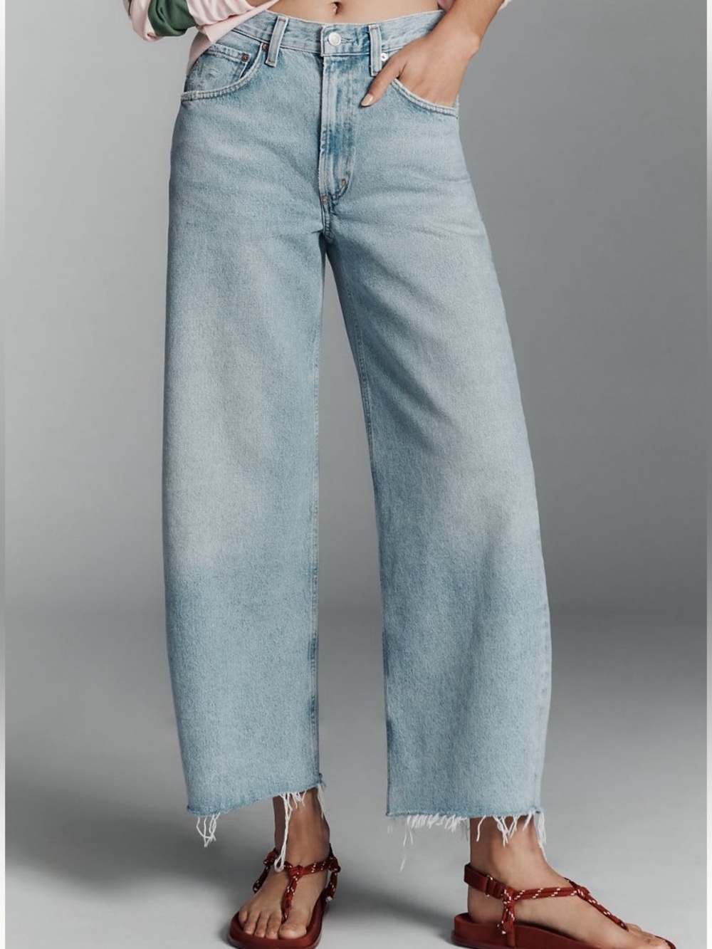 AGOLDE Light Wash Wide Leg Jeans